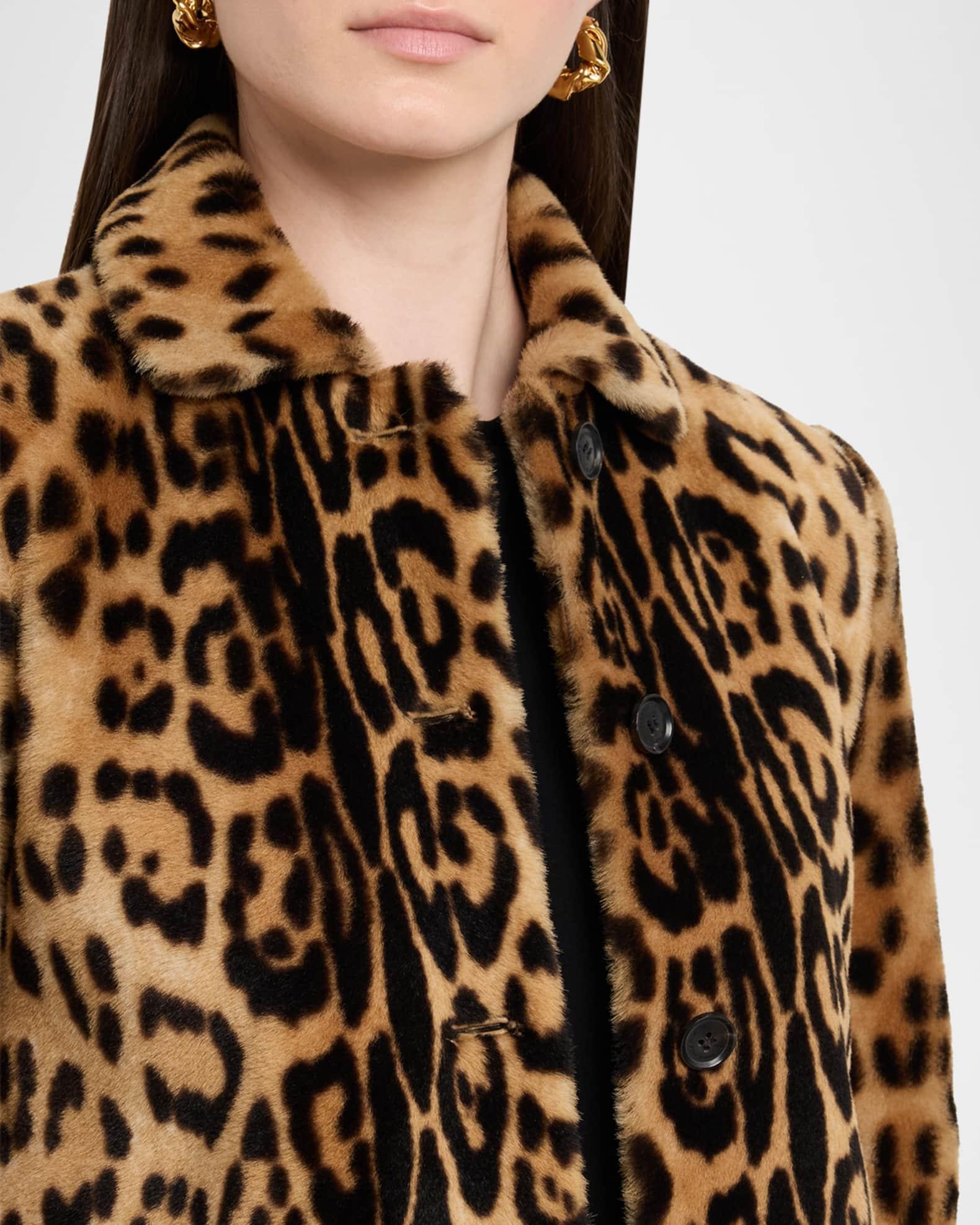 Montmartre Leopard Shearling Cropped Jacket Product Image