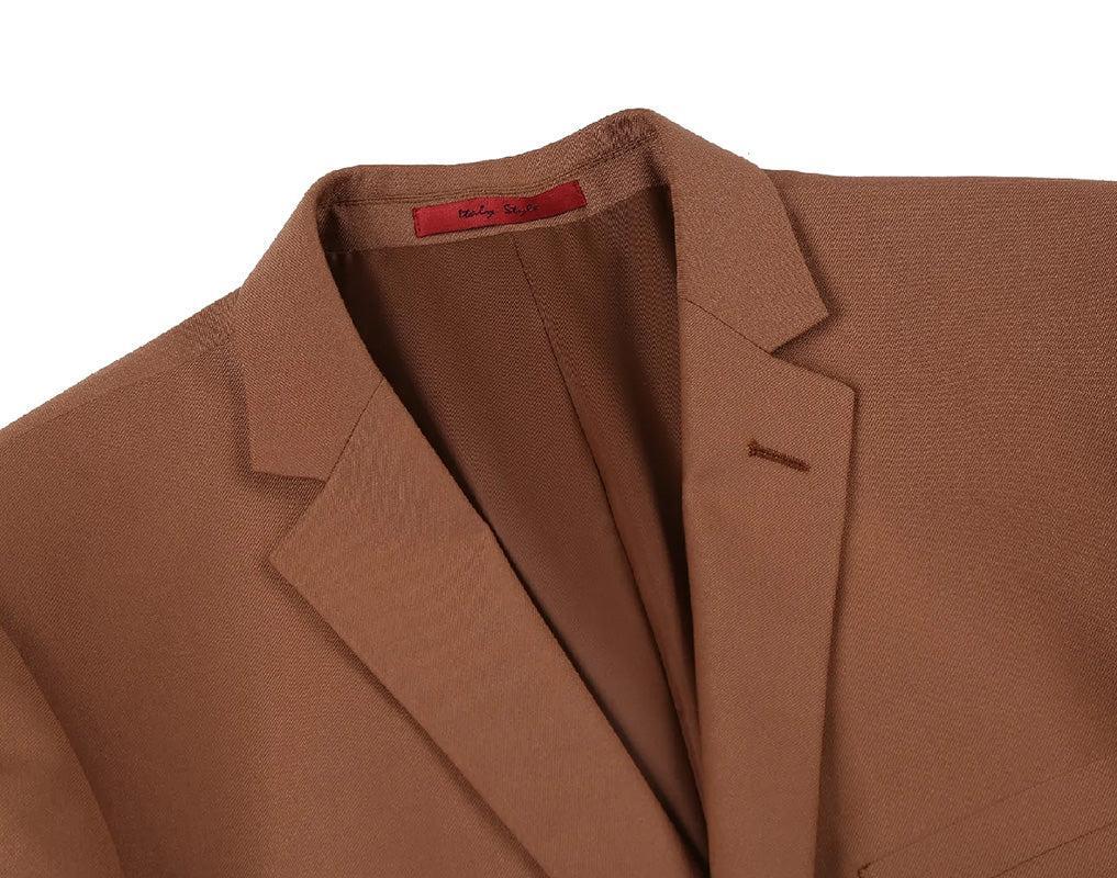 Brown 2-Piece Single Breasted Notch Lapel Slim Fit Dress Suit Product Image