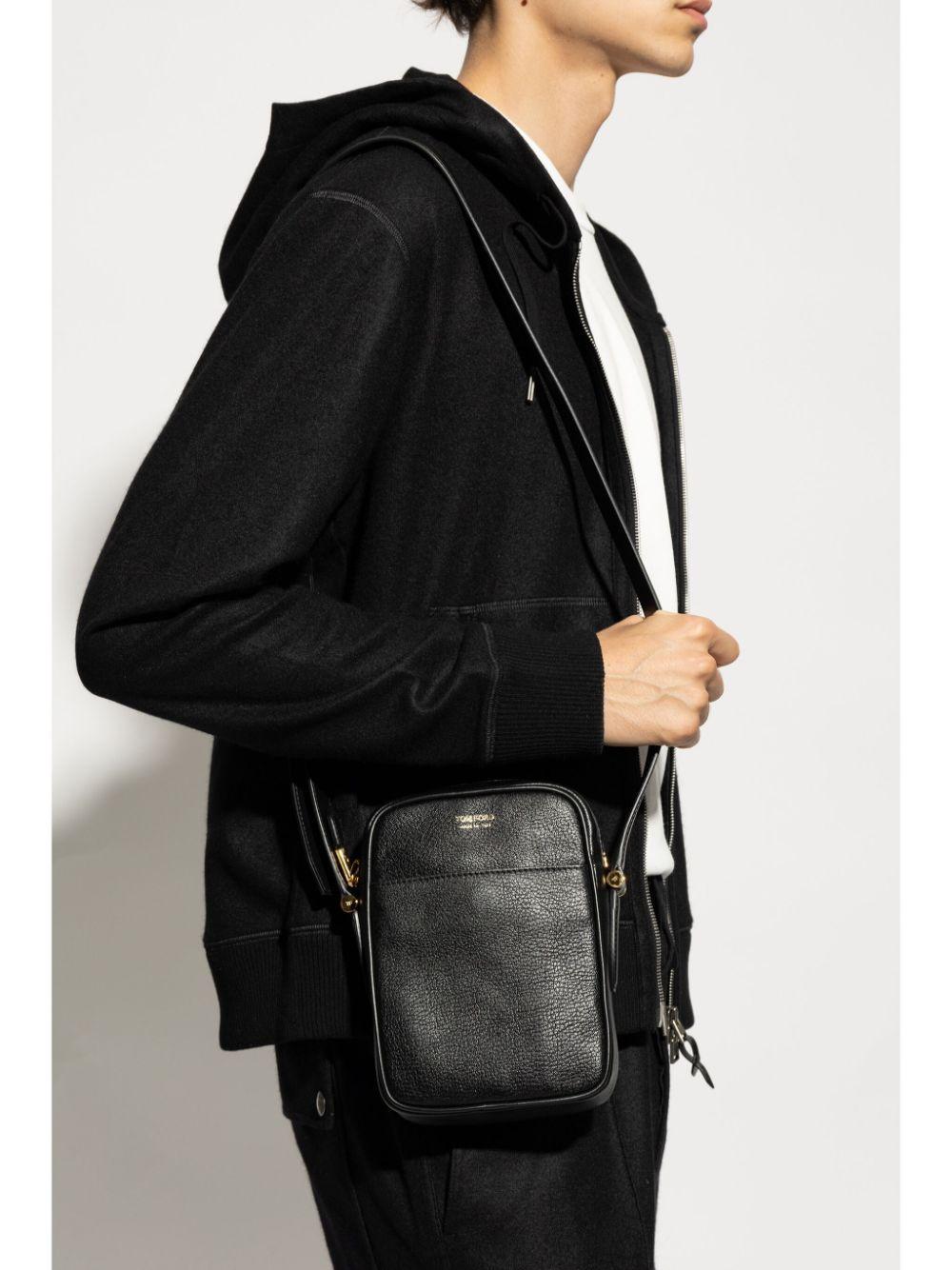 TOM FORD Leather Messenger Bag In Black Product Image