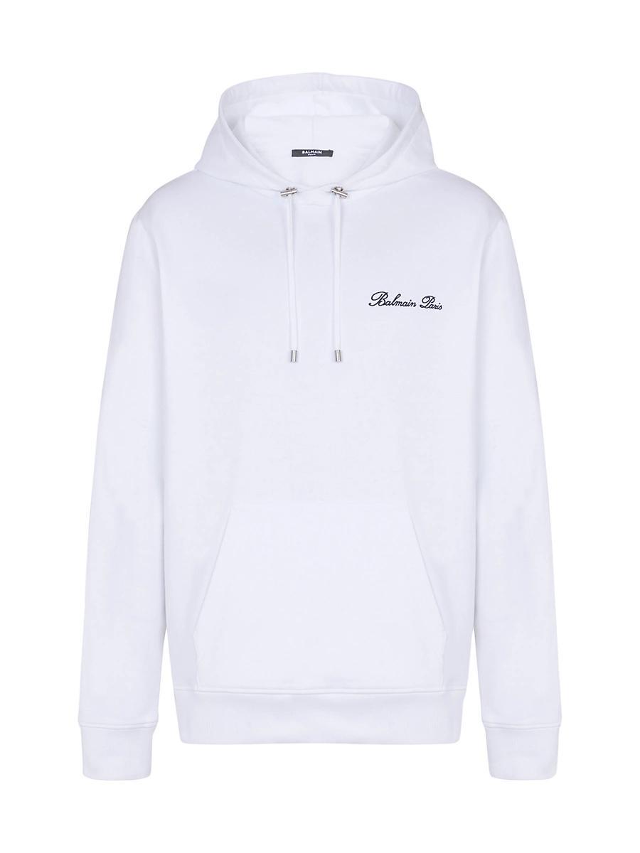 Mens Logo-Embroidered Cotton Hoodie Product Image