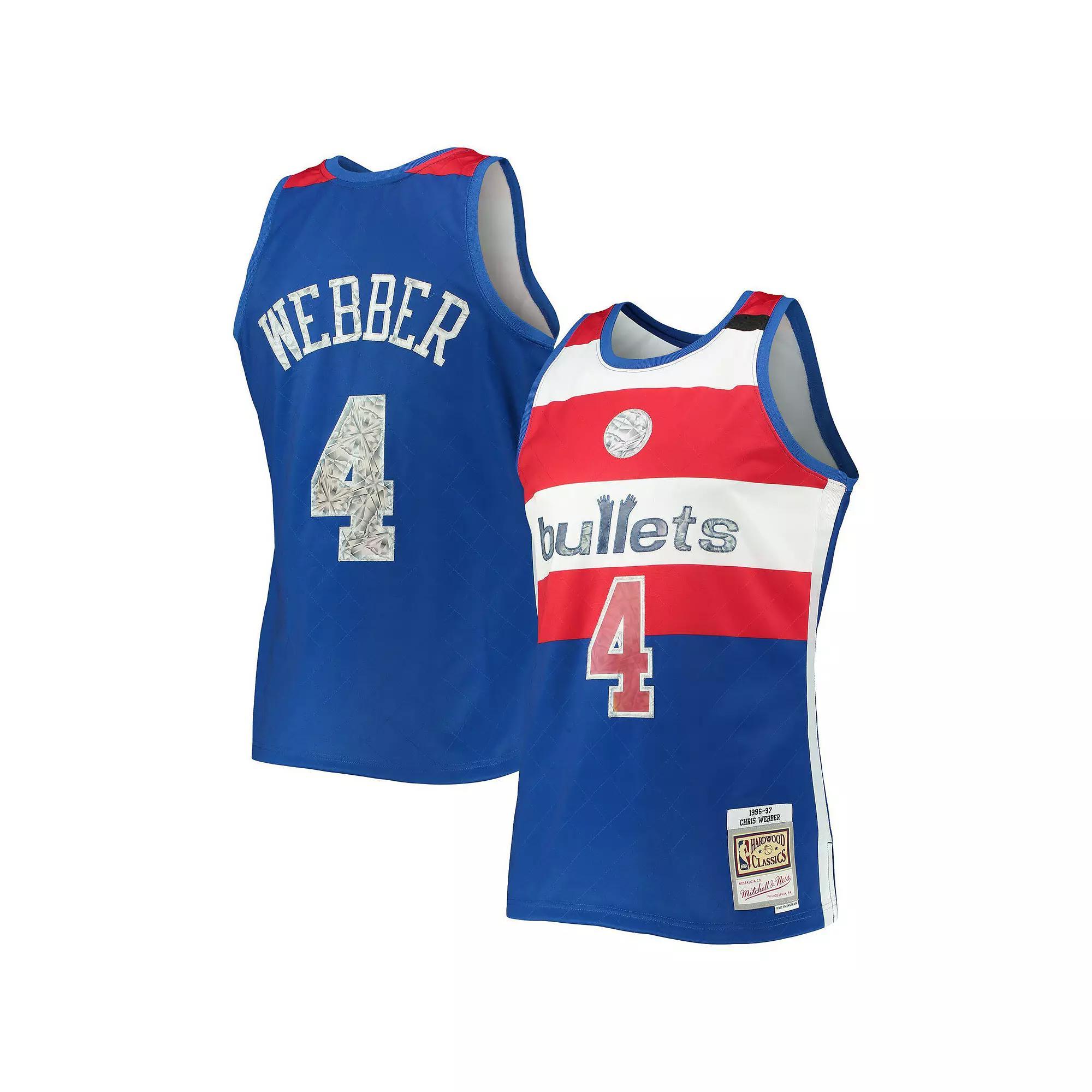 Men's Mitchell & Ness Chris Webber Blue Washington Bullets 1996-97 Hardwood Classics NBA 75th Anniversary Diamond Swingman Jersey, Size: 2XL, Nba Blue Product Image