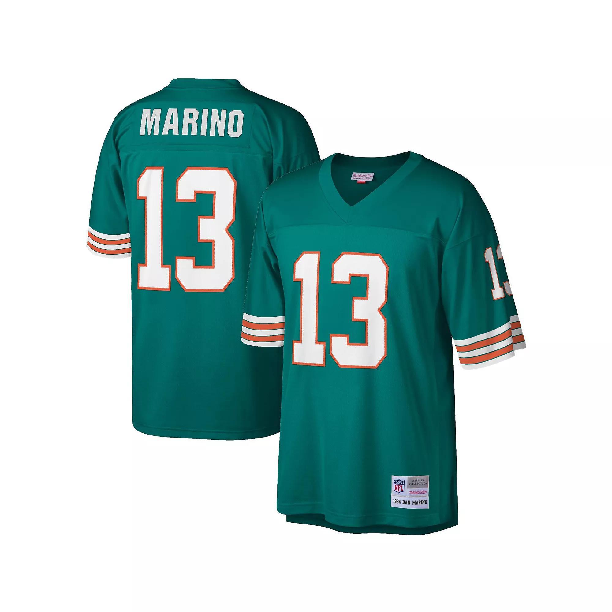 Men's Mitchell & Ness Dan Marino Aqua Miami Dolphins Legacy Replica Jersey, Size: 3XL, Turquoise A Product Image