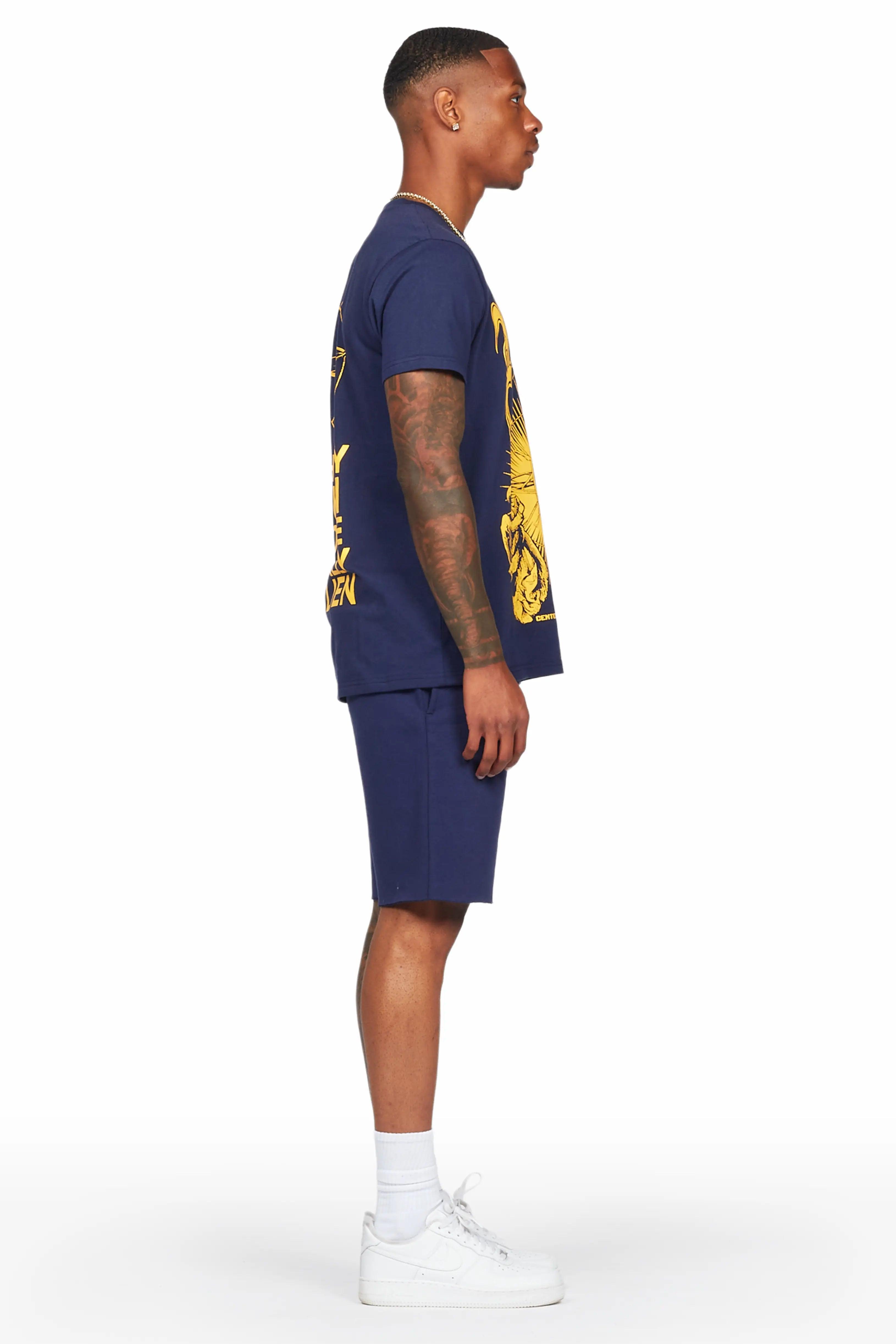 Yarden Navy T-Shirt/Short Set Male Product Image