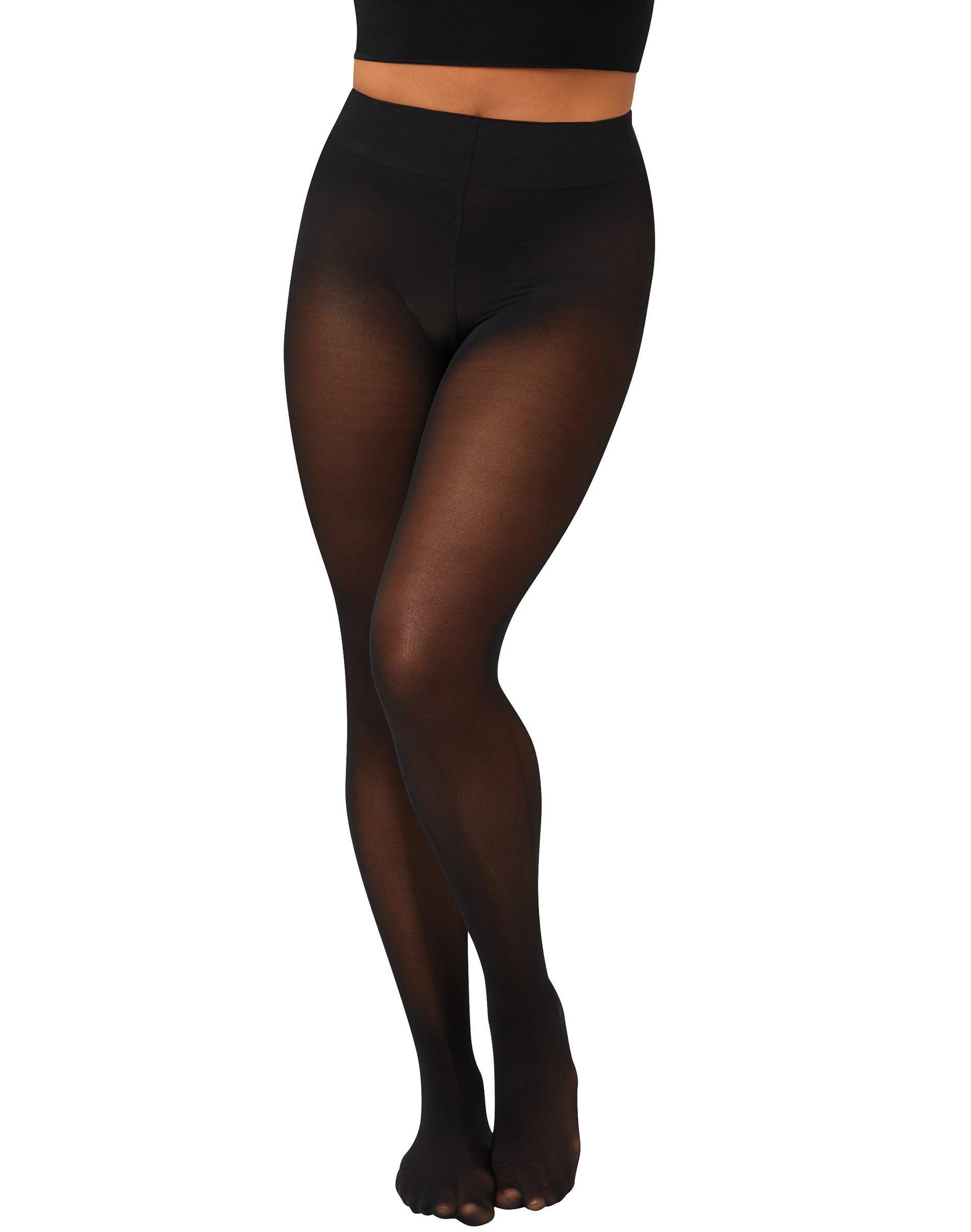 Hanes EcoSmart Womens Opaque Tights Black L Product Image