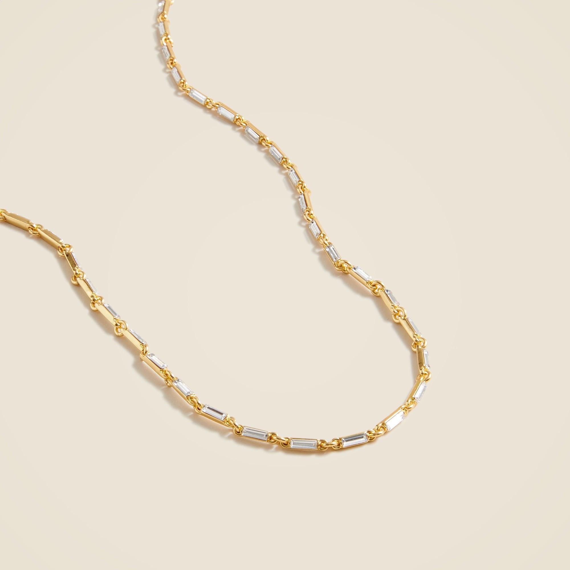 Baguette crystal-and-chainlink necklace Product Image