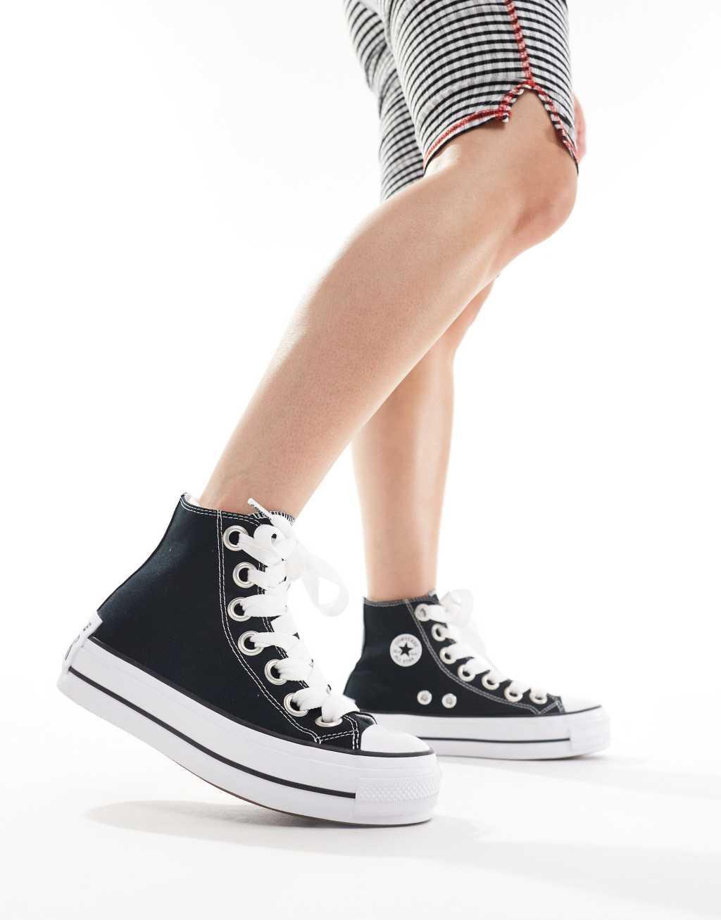 Converse Chuck Taylor All Star Lift Sketch platform sneakers in black Product Image