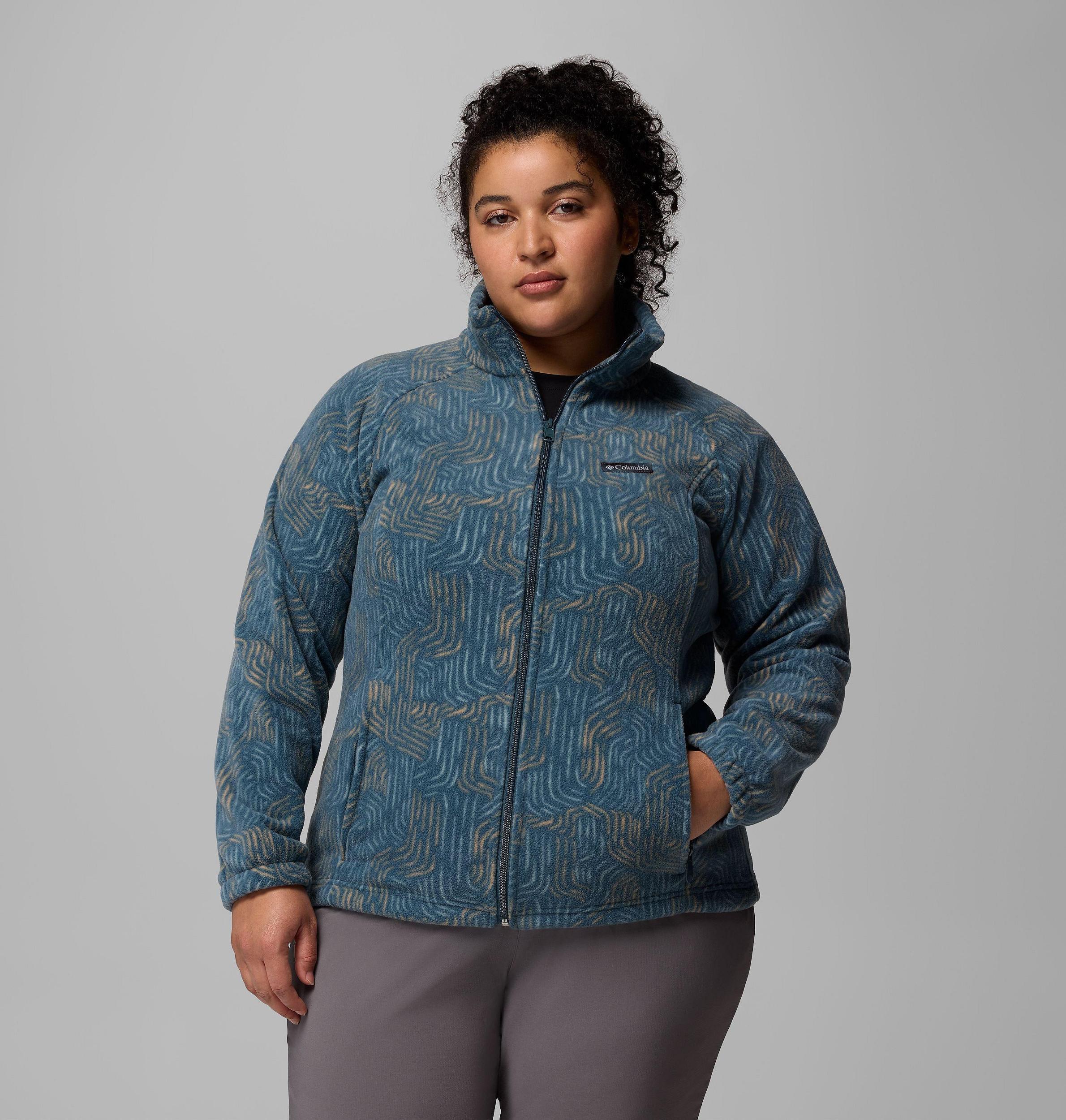 Columbia Womens Benton Springs Printed Full Zip Fleece Jacket - Plus Size- Product Image