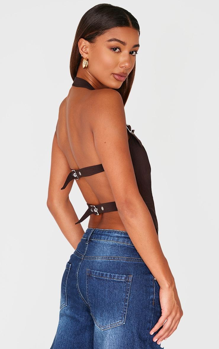 Chocolate Bengaline Backless Top Product Image
