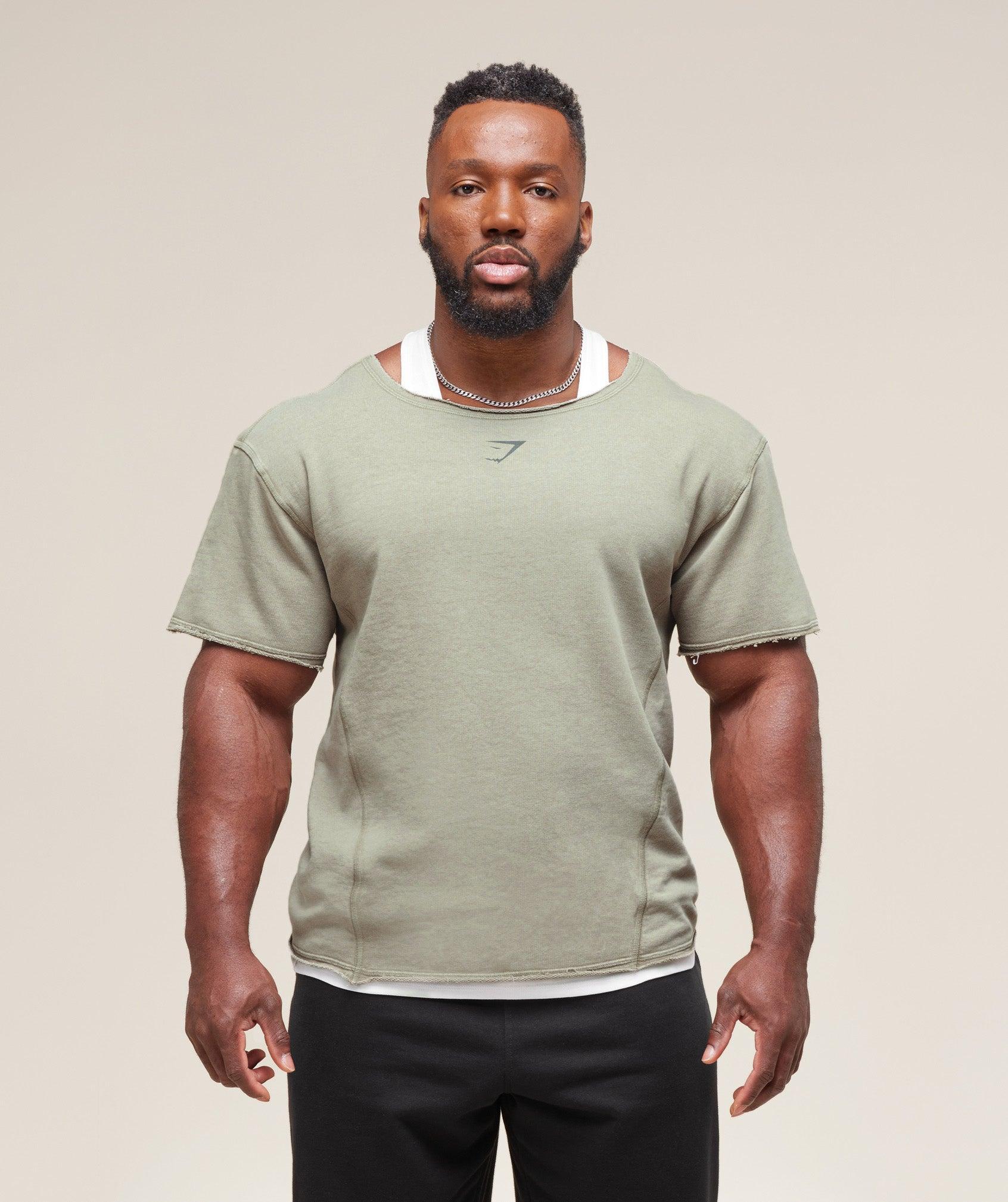 Gymshark Heritage Washed Rag Top - Stone Grey Male Product Image