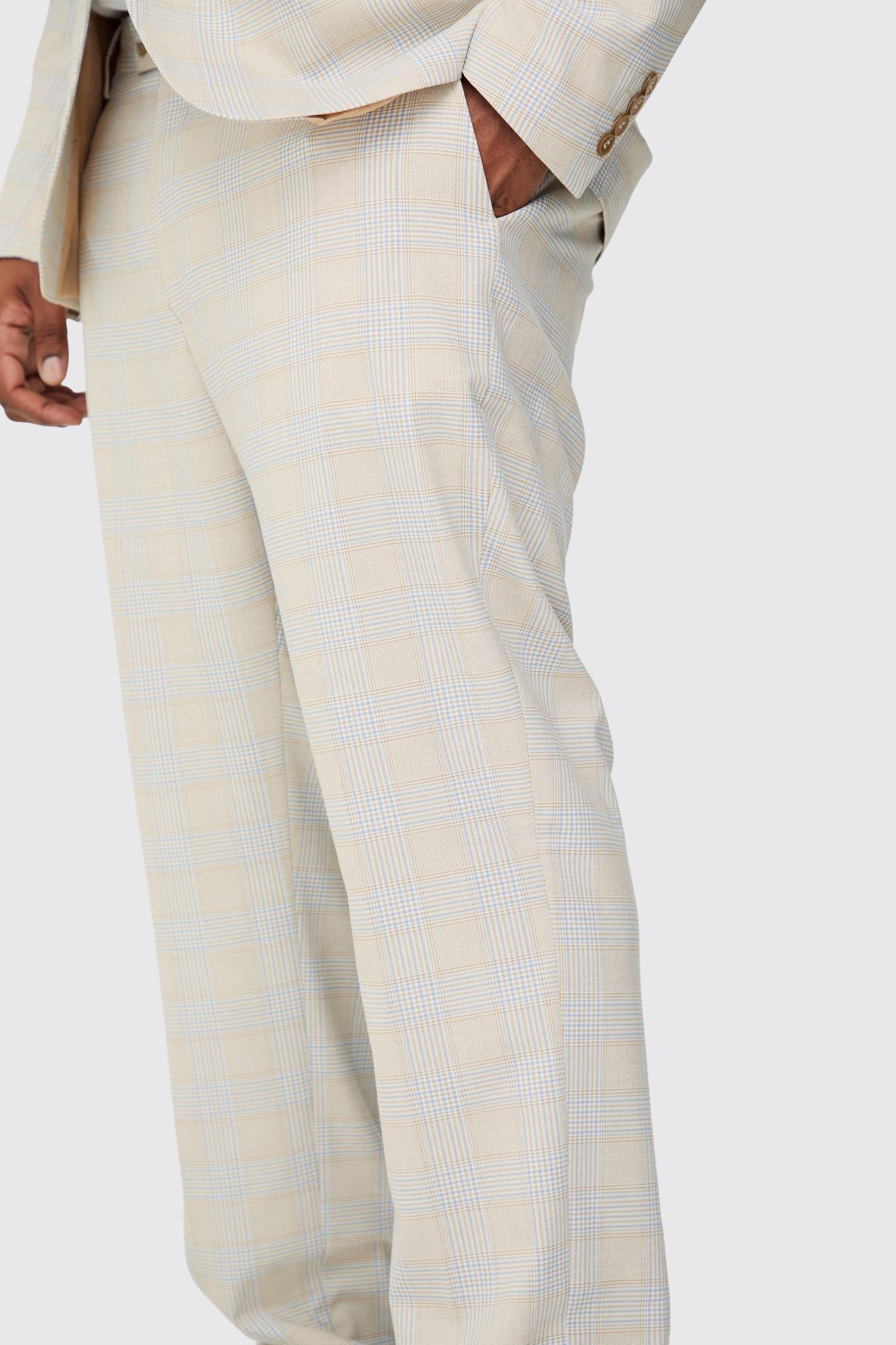 Plus PlaidSkinny Fit Pants | boohooMAN USA Product Image