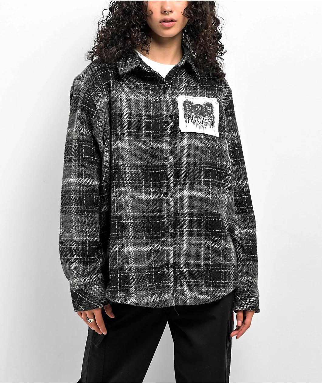 Broken Promises Holding On Black Flannel Shirt Product Image