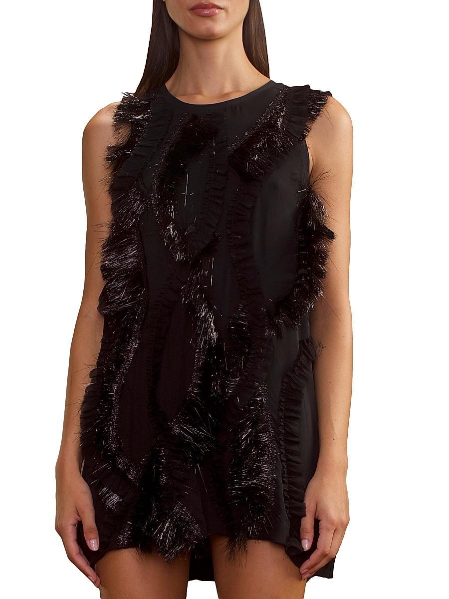 Womens Embellished Silk Minidress Product Image