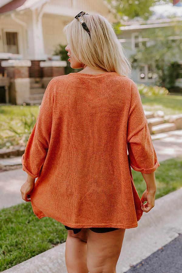 Vineyard Vibes Knit Top in Rust Curves Product Image