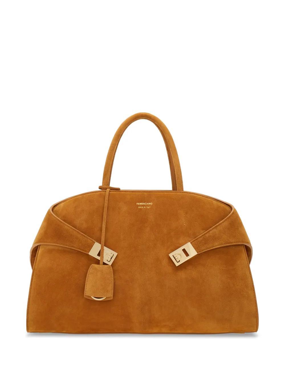 FERRAGAMO Medium Hug Tote Bag In Naturale Product Image