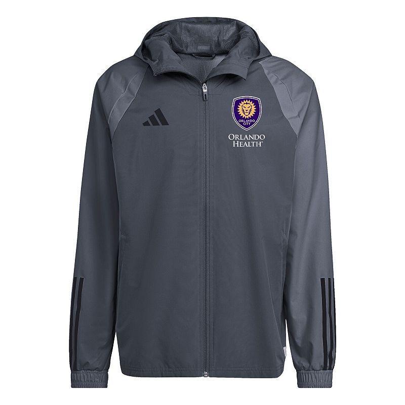 Adidas Mens Gray Orlando City Sc 2024 All-Weather Full-Zip Jacket Product Image