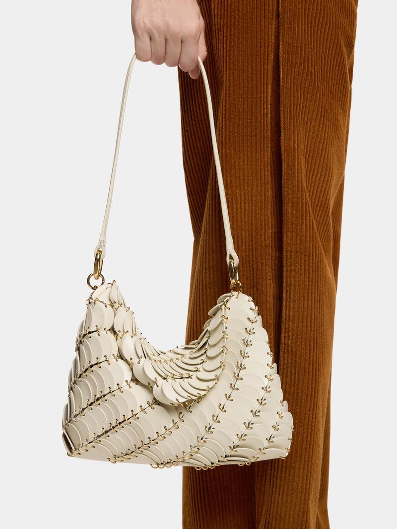 CREAM PACO SHOULDER CLUTCH IN CALFSKIN LEATHER Product Image