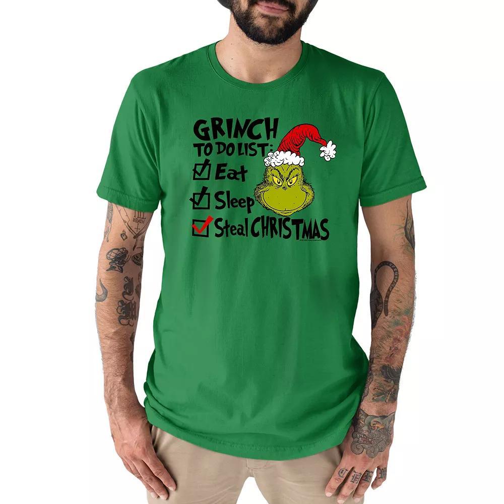 Men's Dr. Seuss The Grinch To Do Tee, Size: XXL, Green Product Image