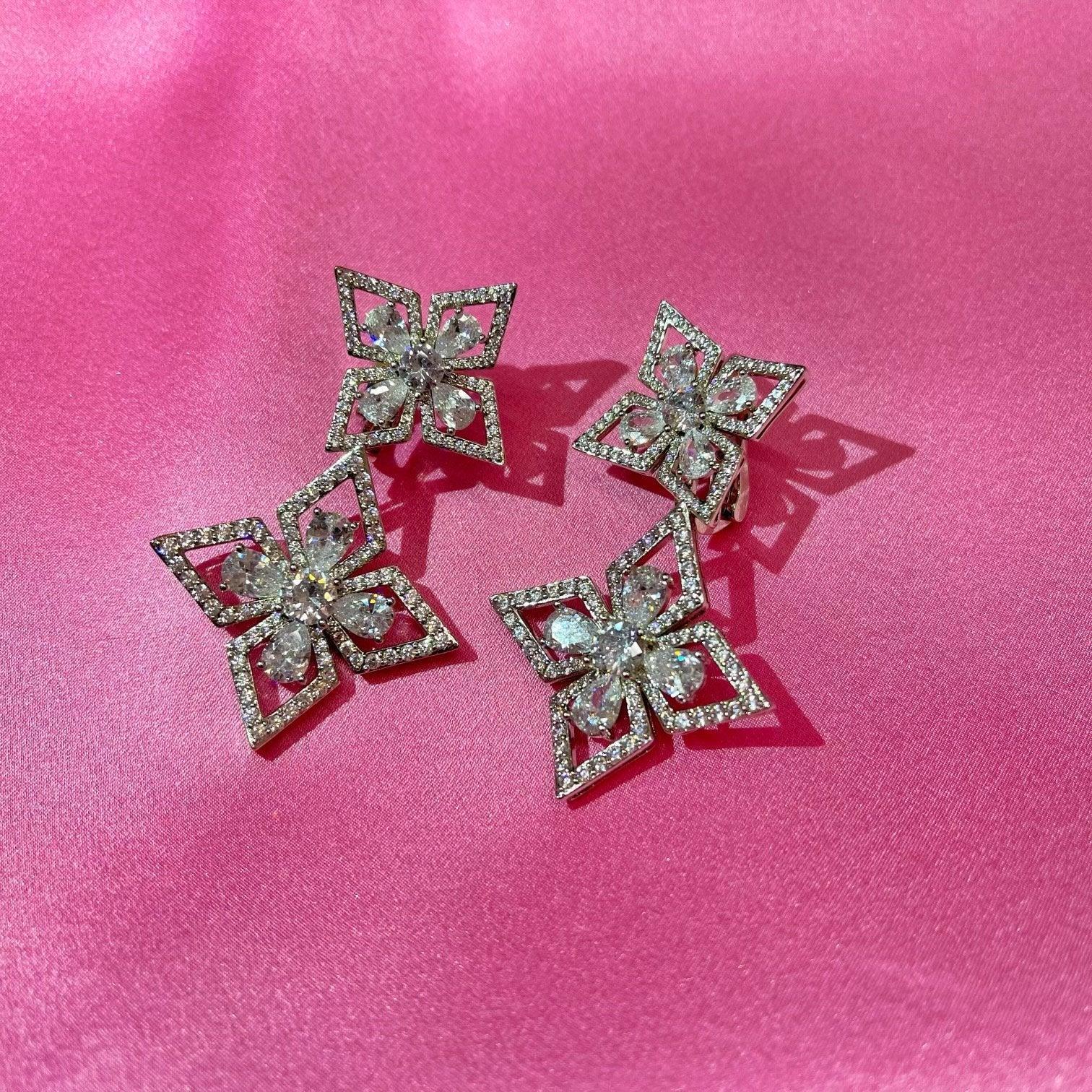 Laya Double Flower Earrings (Final Sale) Product Image