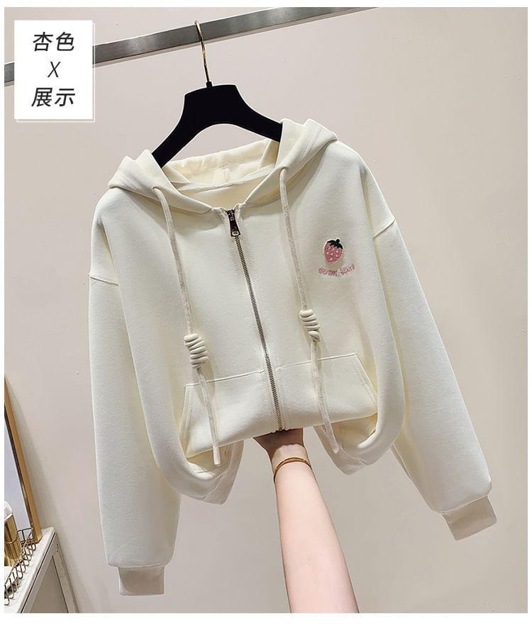 Fruit Applique Zip-Up Hoodie Product Image