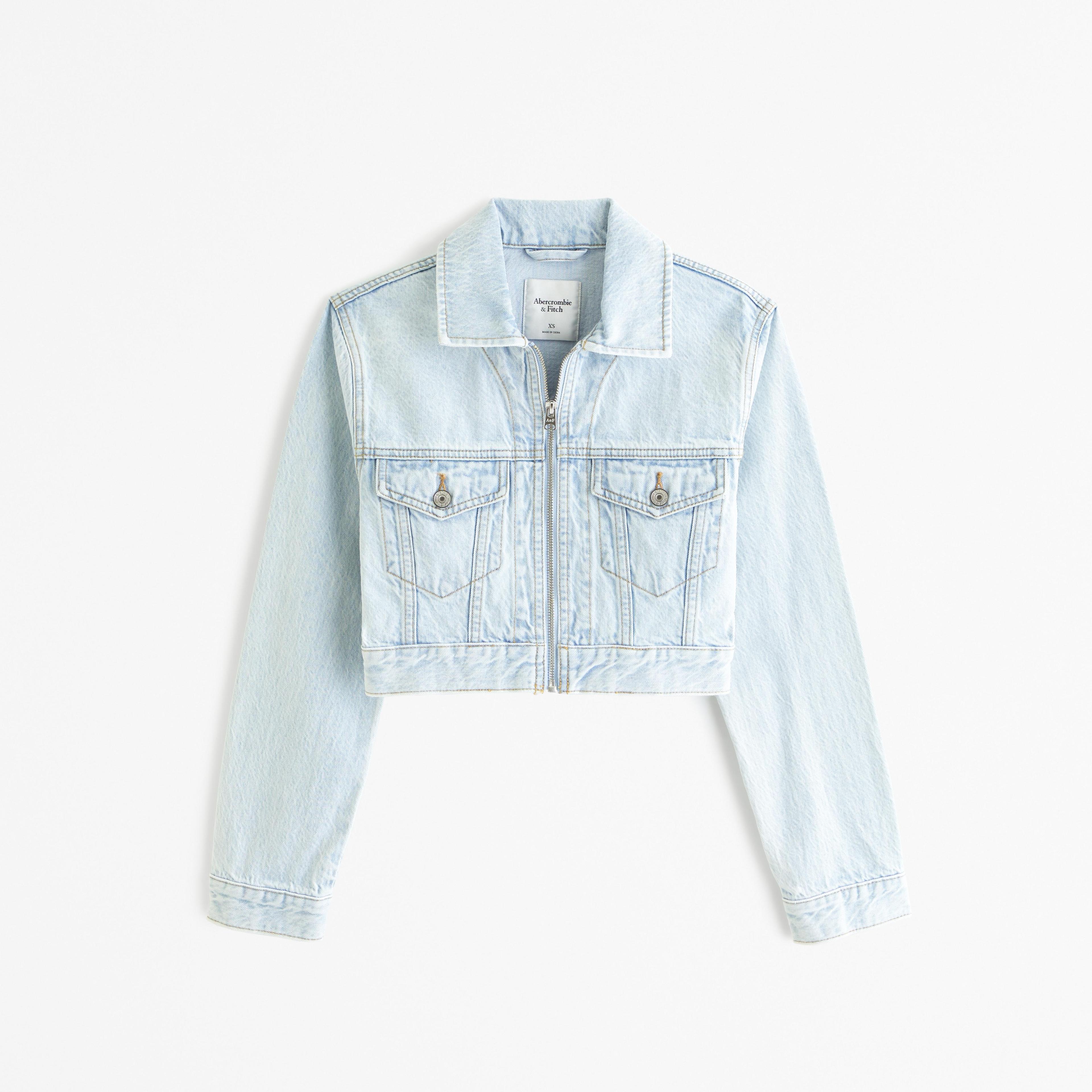 Cropped Denim Trucker Jacket Product Image