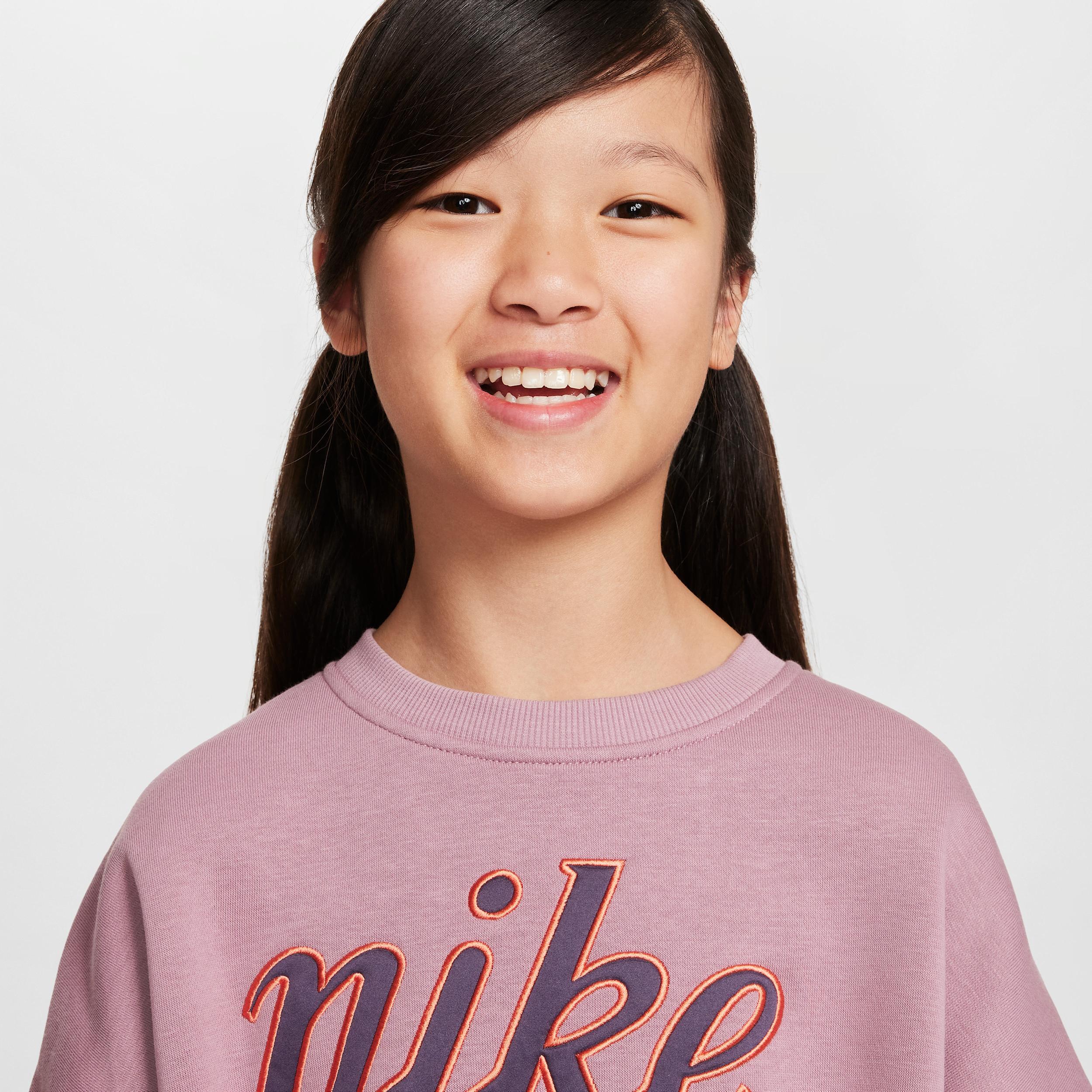 Women's Nike Sportswear Club Fleece Girls' Boxy Crew-Neck Sweatshirt Product Image