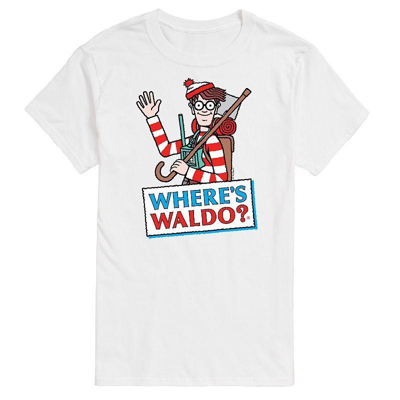 Men's Where's Waldo Logo Graphic Tee, Size: Medium, White Product Image