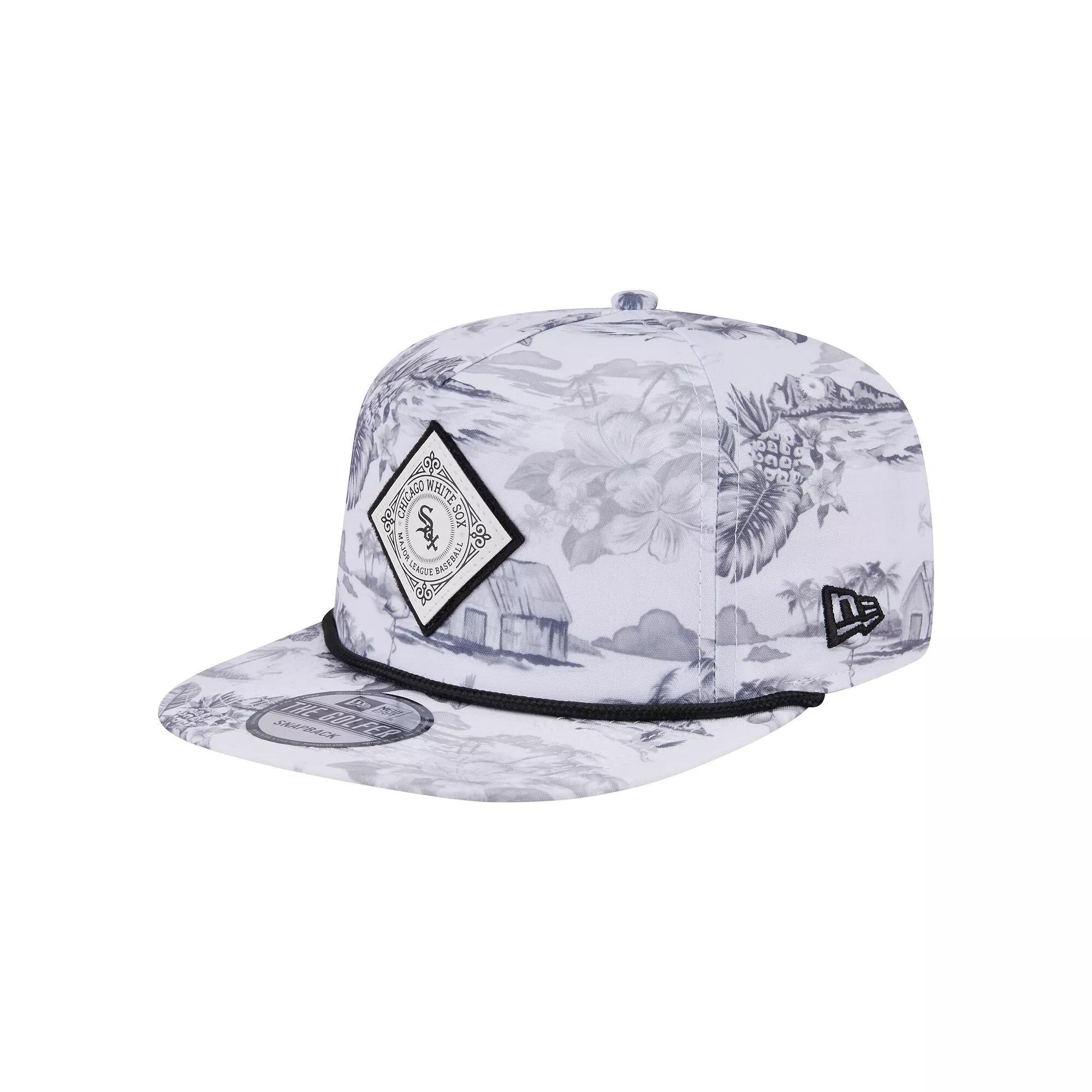 Men's New Era White Chicago White Sox Printed Island Golfer Snapback Hat Product Image