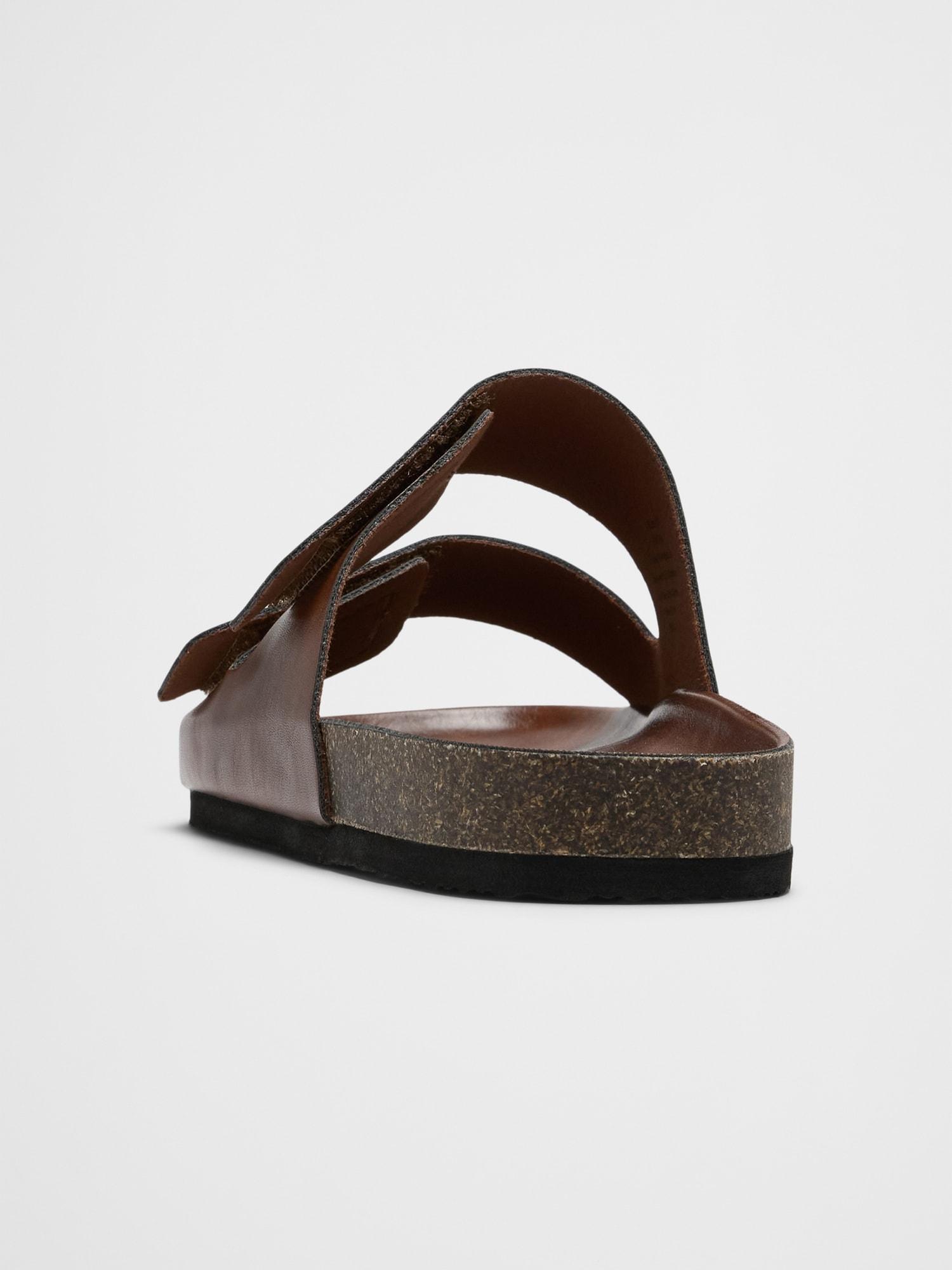 Vegan Leather Double Strap Sandal Product Image