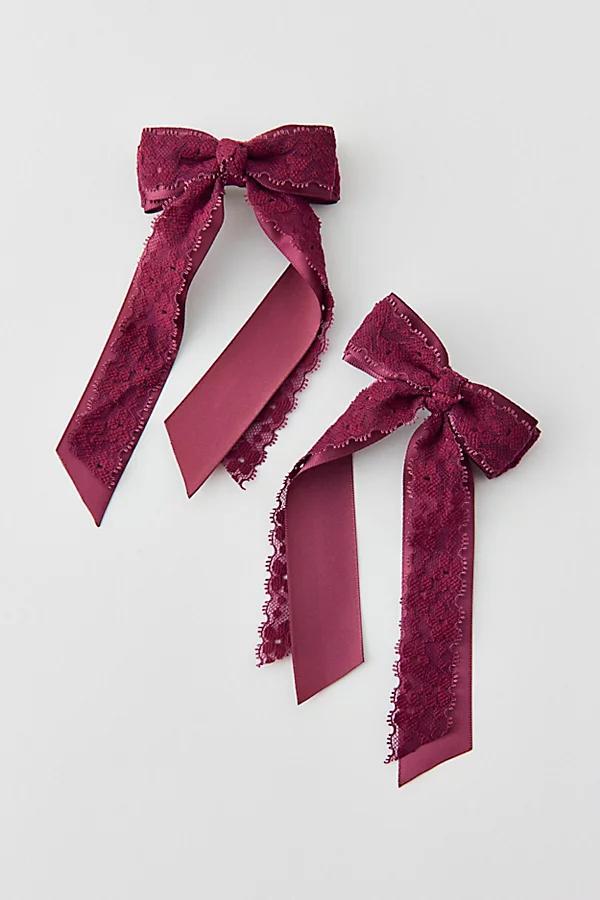 Mini Floral Lace Hair Bow Clip Set Womens at Urban Outfitters Product Image