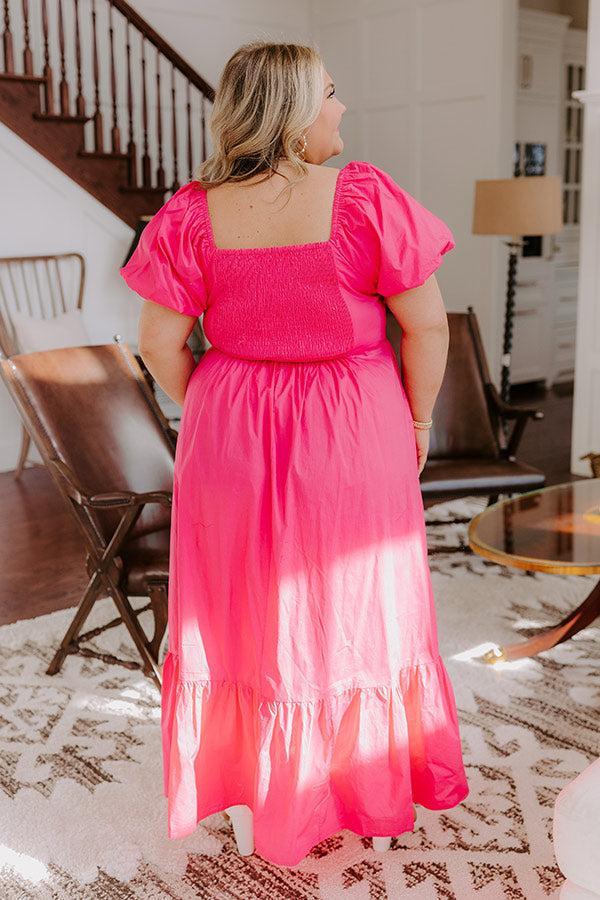 Sweet Serendipity Maxi Dress in Hot Pink Curves Product Image