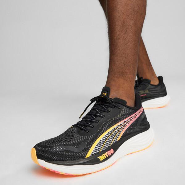 PUMA Velocity NITRO 3 Mens Running Shoes in Black/Silver/Sun Stream Product Image