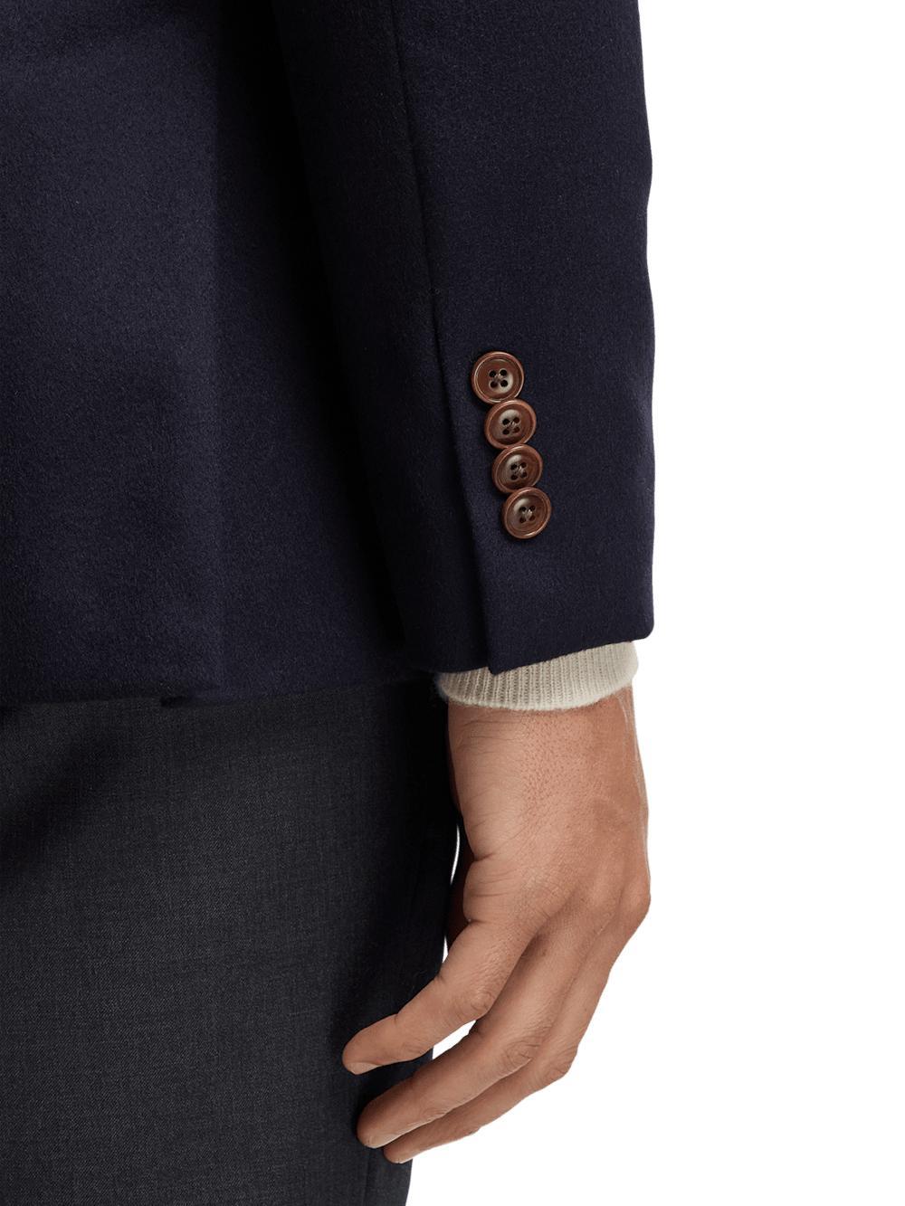 Cashmere Single Breasted Notch Lapel Sport Coat - Navy Product Image