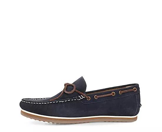 Thomas & Vine Sadler Mens Suede Moccasin Loafers Blue Product Image