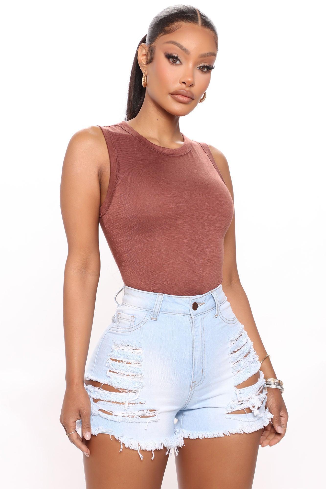 Alana Sleeveless Bodysuit - Brown Product Image