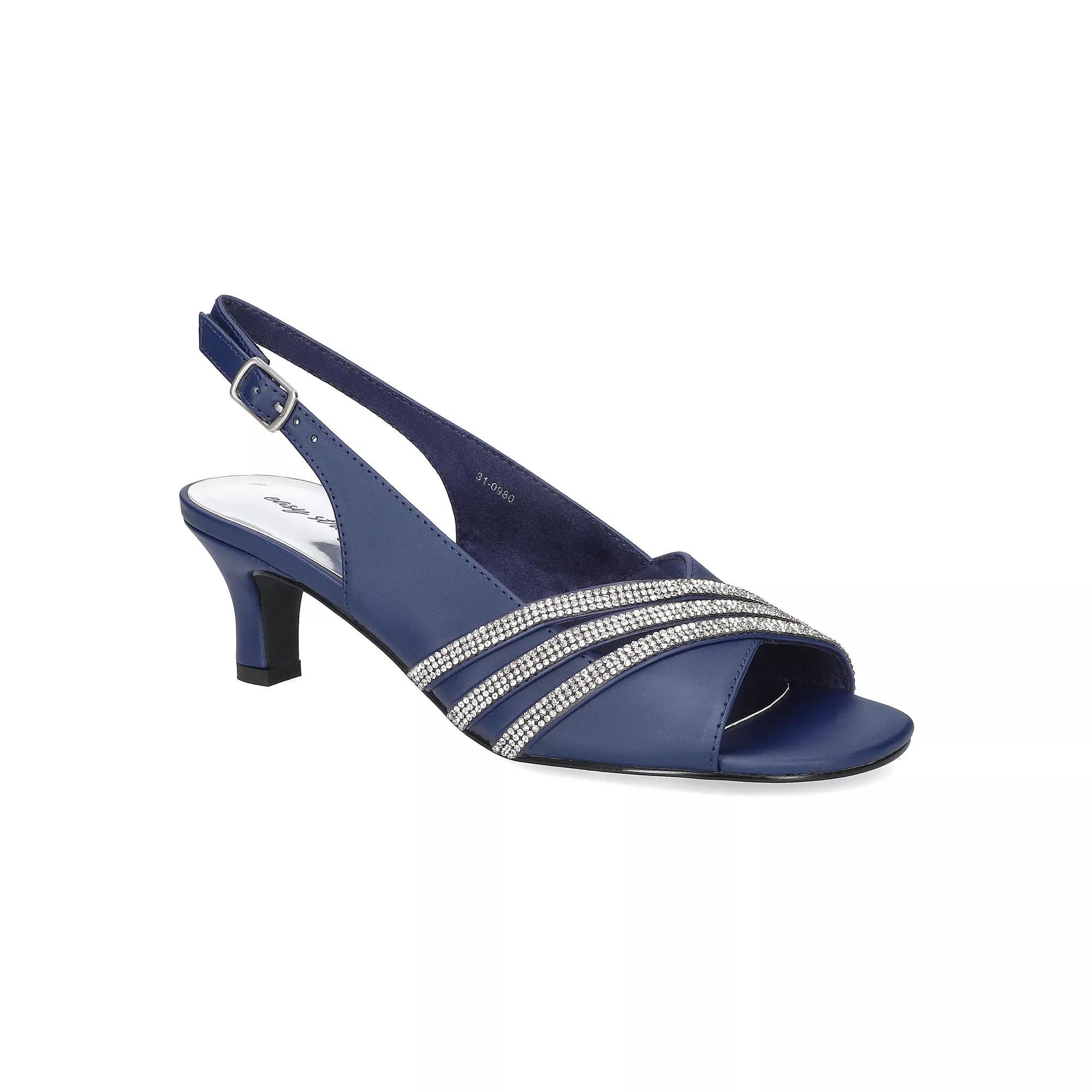 Easy Street Teton Women's Dress Heel Sandals, Size: 7 XW, Blue Satin Product Image