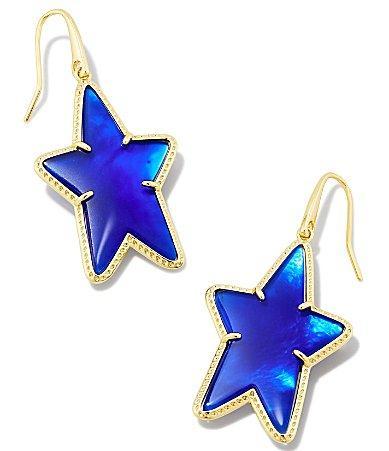 Kendra Scott Ada Star Drop Earrings - Gold Cobalt Blue Illusion Product Image