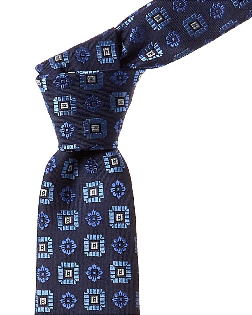 CANALI Blue Print Silk Tie Product Image