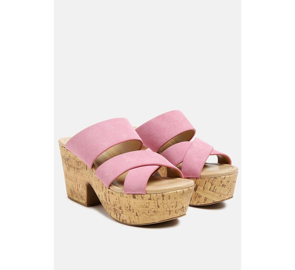 Rag & Co Gerd Womens Suede Platform Sandals Product Image