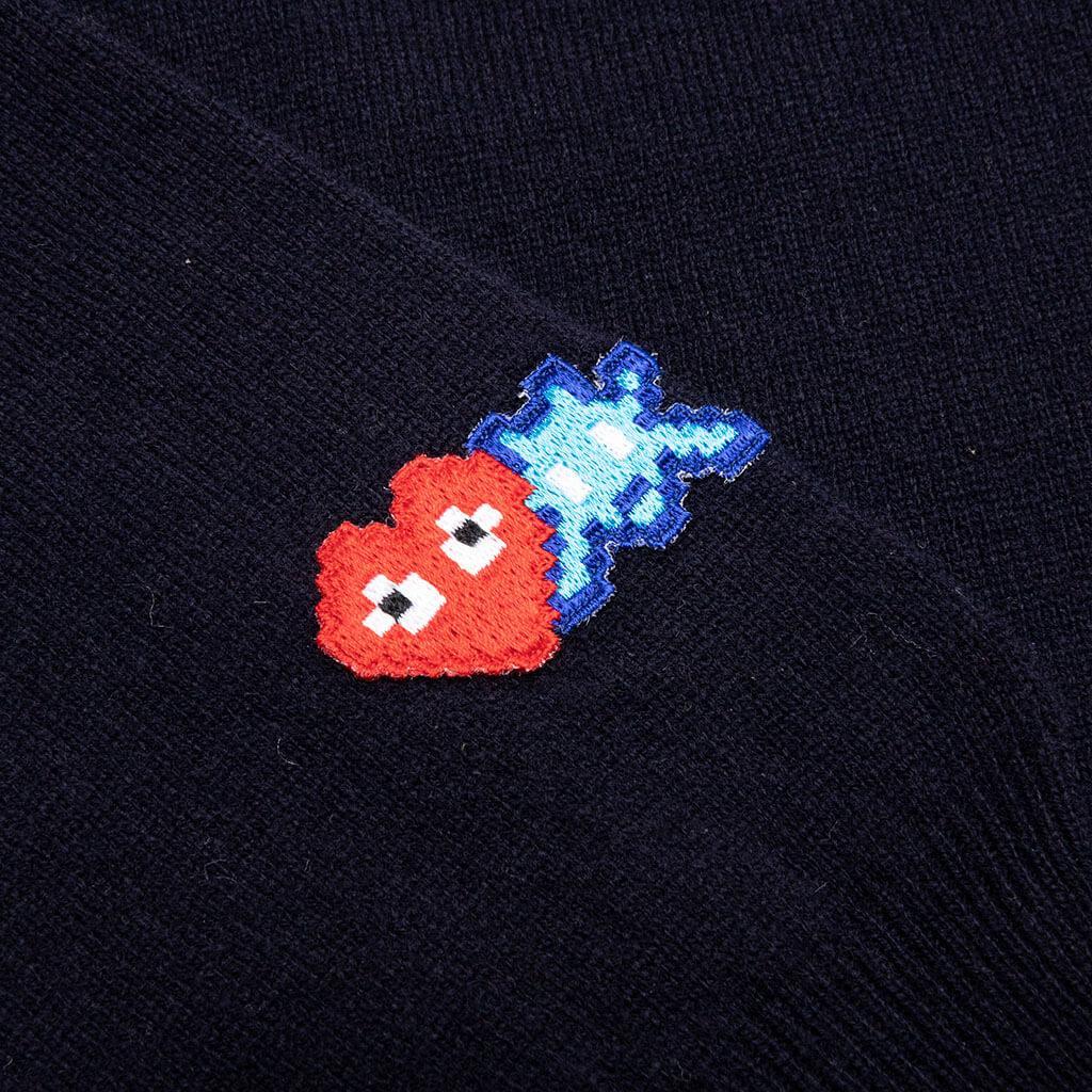 Comme des Garcons PLAY x the Artist Invader Button Cardigan - Navy Male Product Image