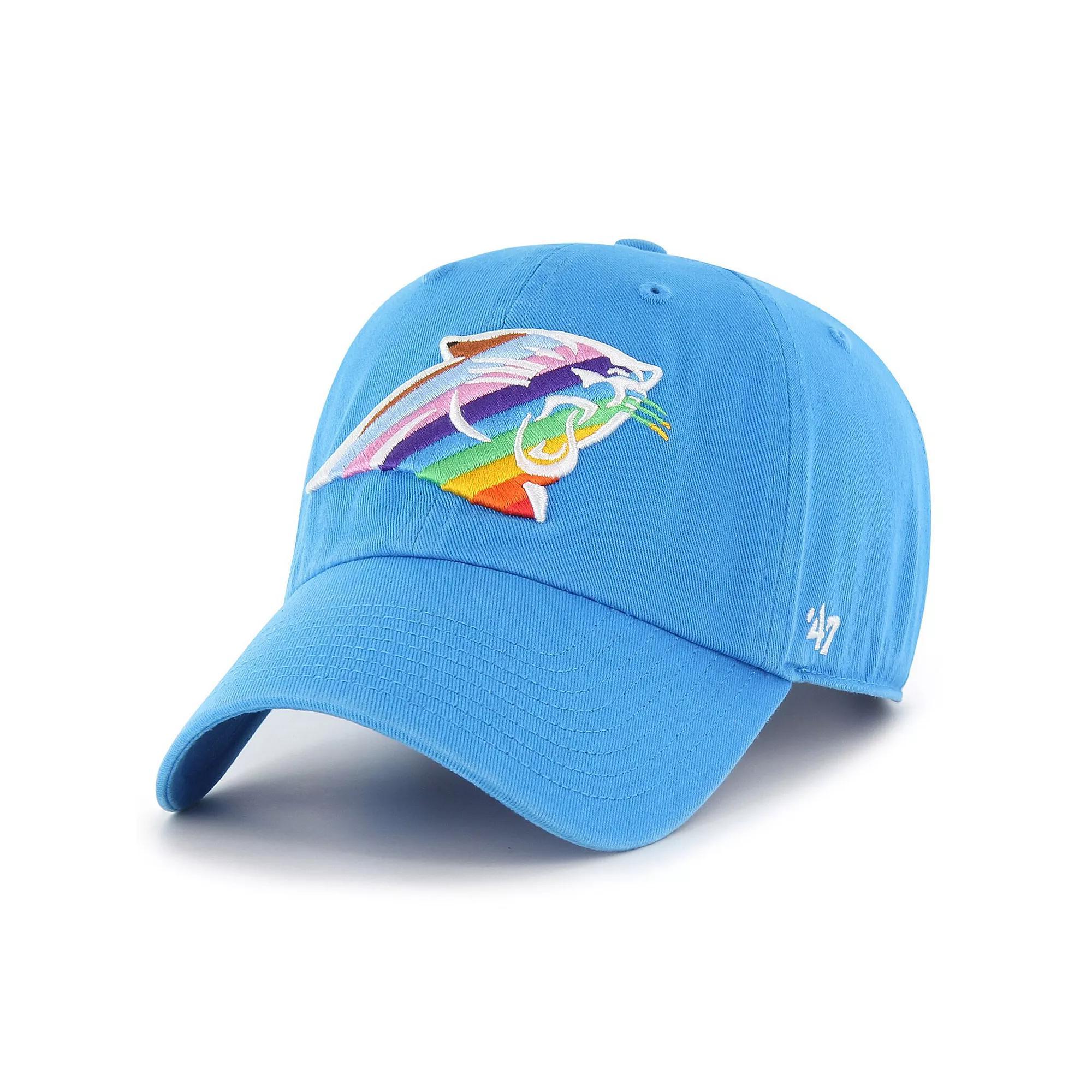 Men's '47 Blue Carolina Panthers Pride Clean Up Adjustable Hat Product Image