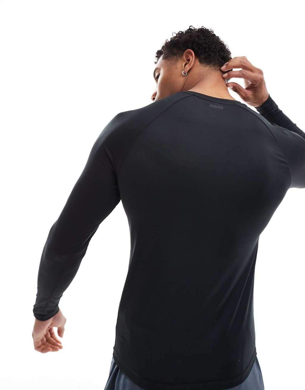 ASOS 4505 Icon training long sleeve muscle fit base layer in black Product Image