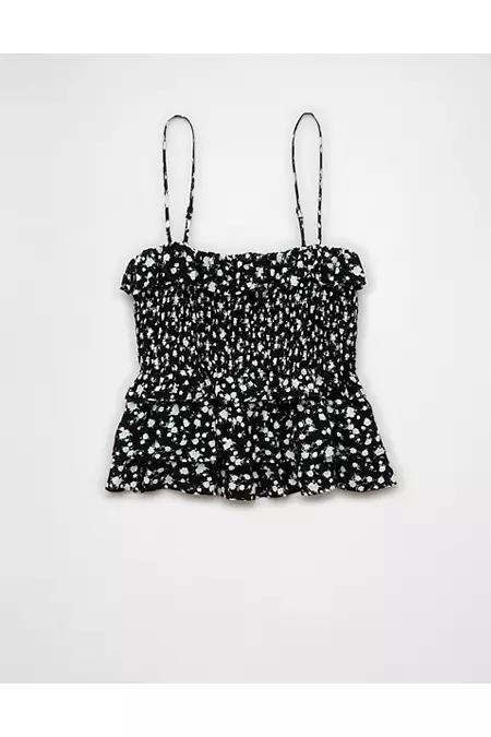 AE Square Neck Smocked Ruffle Cami Product Image