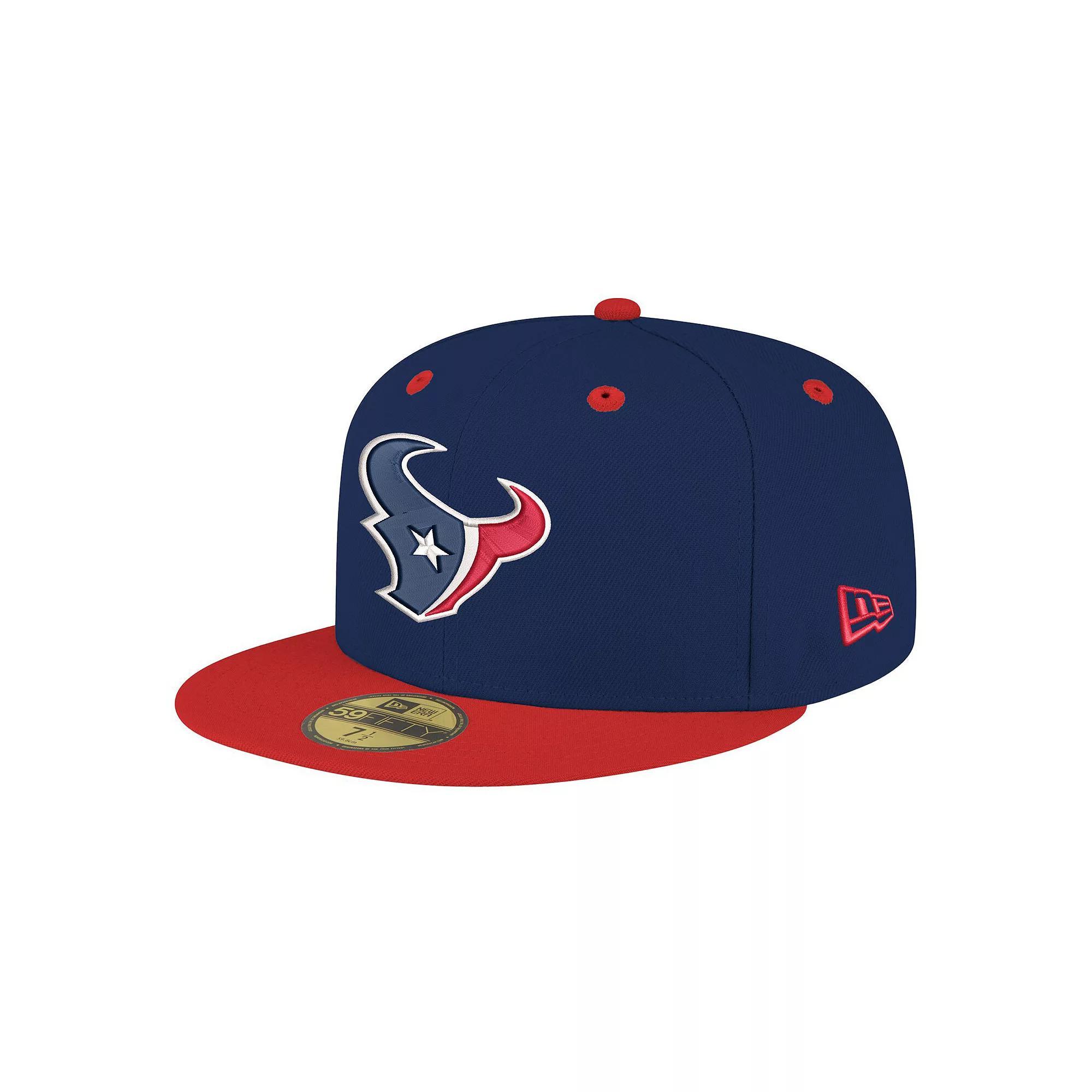 Men's New Era Navy/Red Houston Texans Flipside Two-Tone 59FIFTY Fitted Hat, Size: 7 3/8, Blue Product Image