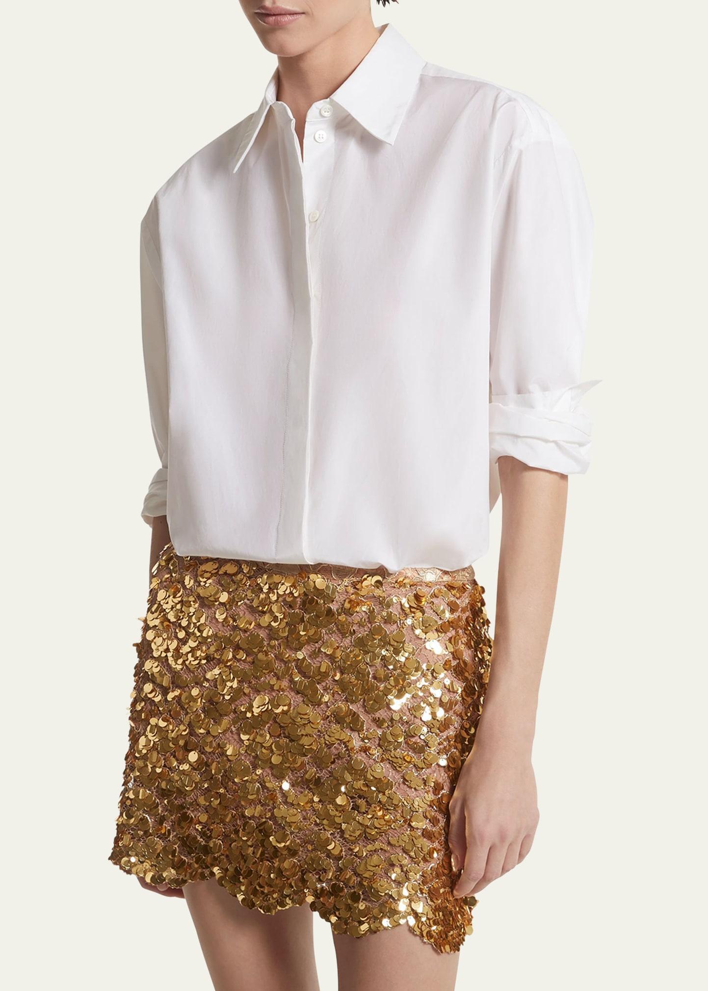 Womens Sequin-Embellished Miniskirt Product Image