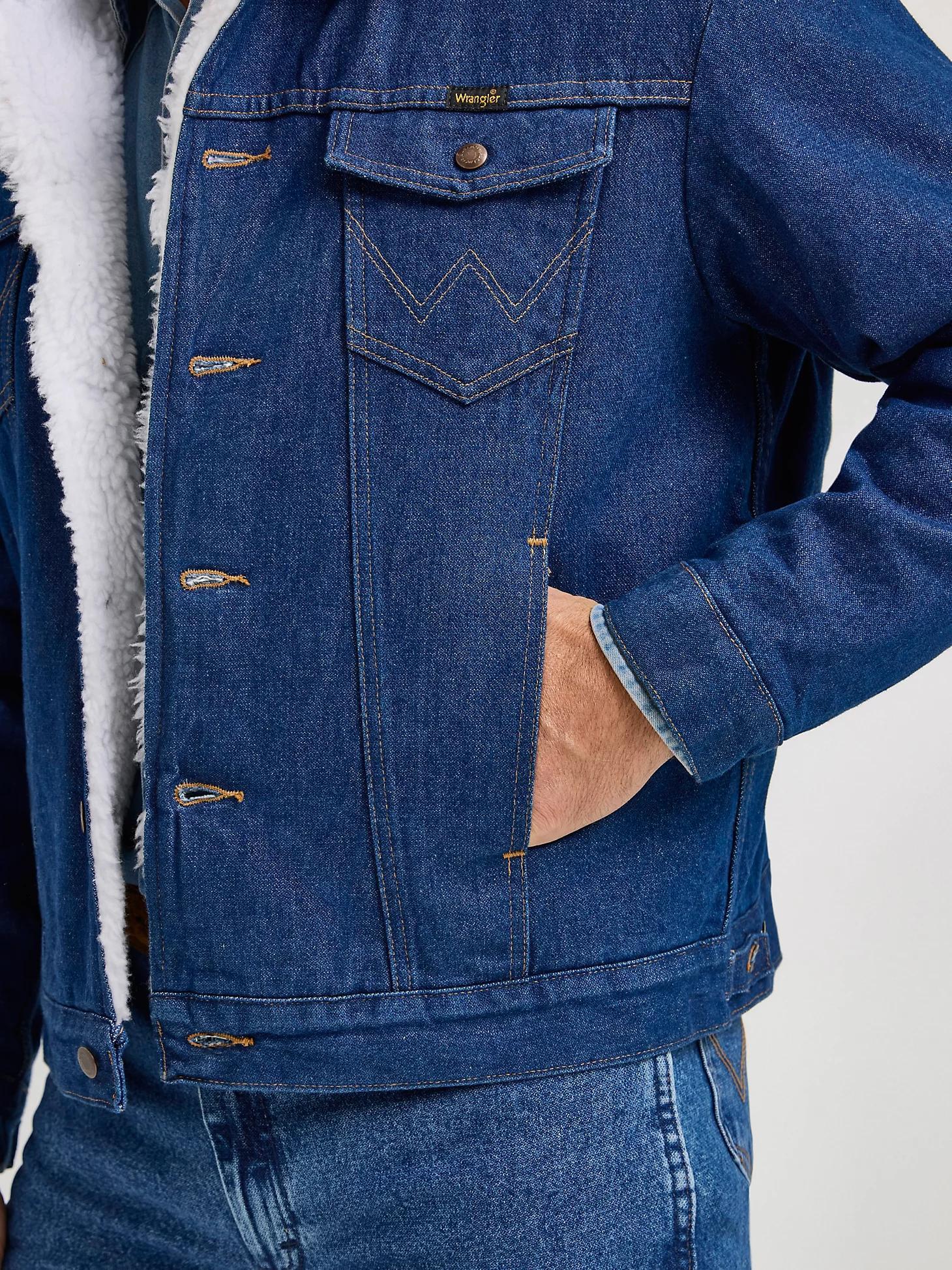 Wrangler® Western Sherpa Lined Denim Jacket | Men's JACKETS & OUTERWEAR | Wrangler® Product Image