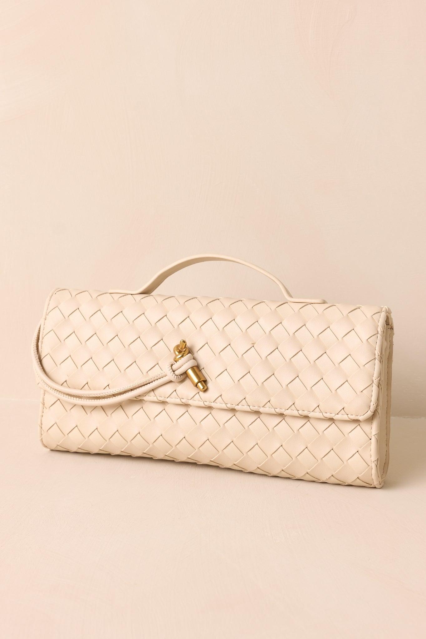 Midnight Sun Ivory Woven Clutch Product Image