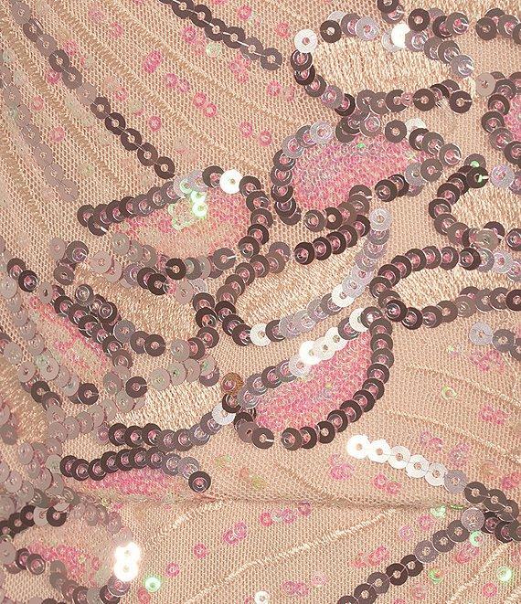 R & M Richards One Shoulder Embroidered Sequin Dress Product Image