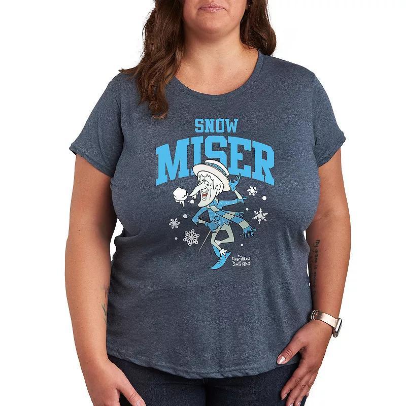 Plus The Year Without Santa Claus Snow Miser Graphic Tee, Womens Grey Blue Product Image