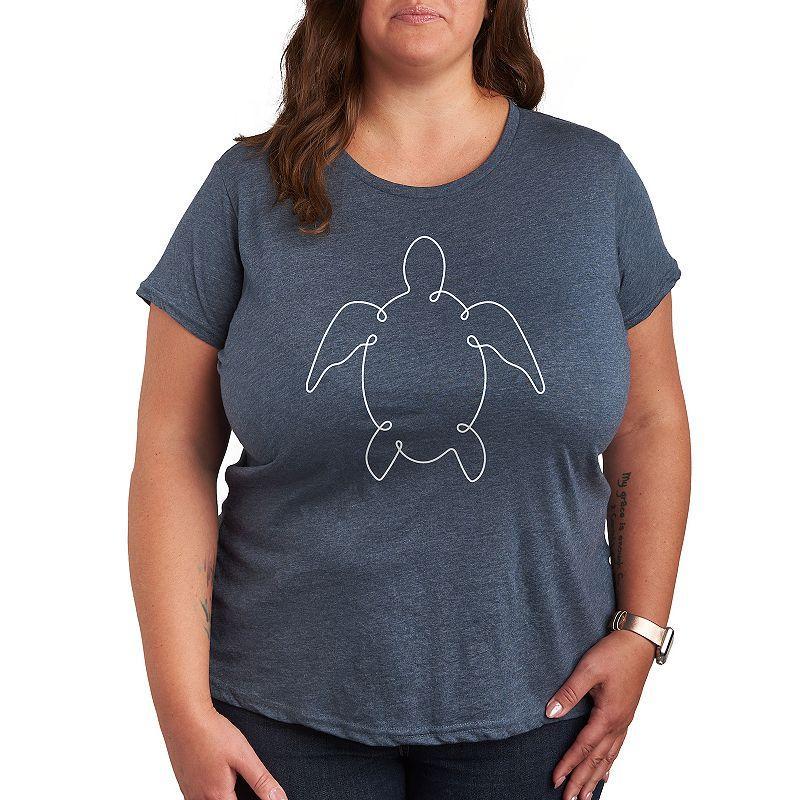 Plus Size Dandelion Hearts Graphic Tee, Women's, Size: 4XL, Grey Blue Product Image