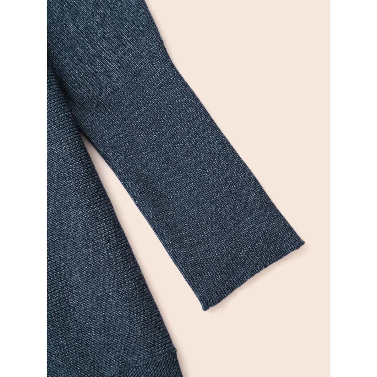 Plus Size Supersoft Dolman Sleeve Pullover Indigo Women Casual Loose Long Sleeve Boat Neck Everyday Pullovers BloomChic 10/M Product Image